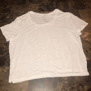 White Striped Crop top